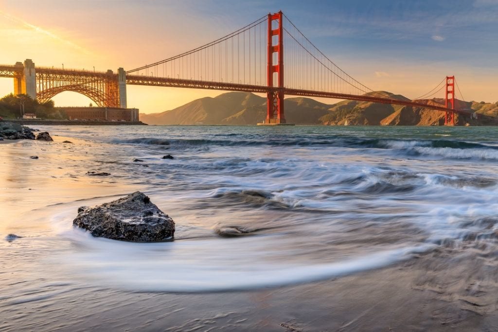 Amazing Bay Area Sunset View in Golden Gate Bridge