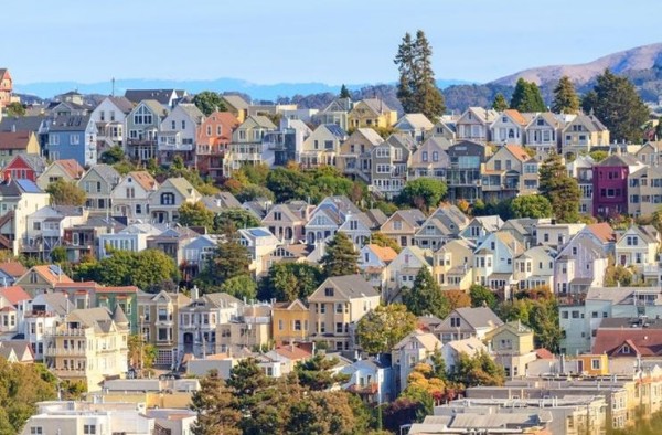 Photo of Colorful Neighborhood Homes in San Francisco, California